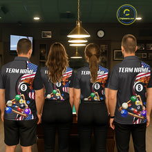 Load image into Gallery viewer, Personalized American Flag Pool Balls Billiard Shirt For Women, 8 Ball Jersey Team Polo &amp; 1/4 Zip TDM6050
