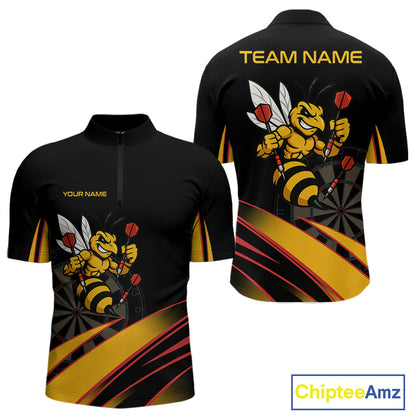Funny Bee Custom Dart Shirts With Pocket Option For Men, Darts Team Jersey TDM3879