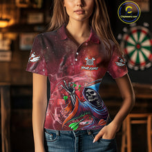 Load image into Gallery viewer, Grim Reaper Red Galaxy Funny Dart Shirts For Women Custom Darts Jerseys Outfit, Darts Gifts TDM3880