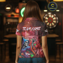 Load image into Gallery viewer, Grim Reaper Red Galaxy Funny Dart Shirts For Women Custom Darts Jerseys Outfit, Darts Gifts TDM3880