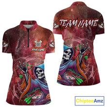 Load image into Gallery viewer, Grim Reaper Red Galaxy Funny Dart Shirts For Women Custom Darts Jerseys Outfit, Darts Gifts TDM3880