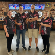 Load image into Gallery viewer, Personalized Red Darts Lightning Grim Reaper Polo &amp; 1/4 Zip, Darts Shirt For Men, Dart Team Jersey TDM6307
