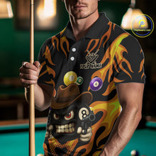 Load image into Gallery viewer, Orange Funny Flame 8 Ball Billiard Shirt For Men Custom Pool Team Jersey Polo &amp; Quarter Zip TDM4986