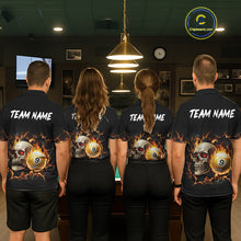 Load image into Gallery viewer, Personalized Skull 8 Ball &amp; 9 Ball Fire Billiard Shirt For Women Custom Billiard Pool Team Jersey TDM5425