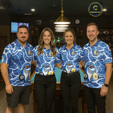 Load image into Gallery viewer, Blue Funny Shark 8 Ball &amp; 9 Ball Billiard Shirt For Women Custom Pool Team Jersey Polo &amp; 1/4 Zip TDM6056