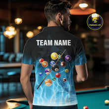 Load image into Gallery viewer, Custom Billiard Shirt For Men –  Blue Thunder Lightning Wolf Pool Balls Team Jersey Polo &amp; 1/4 Zip TDM4558