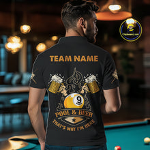 Load image into Gallery viewer, Funny DNA Billiard Shirt For Men Custom 9 Ball Pool &amp; Beer That&#39;s Why I&#39;M Here Team Jersey TDM4564