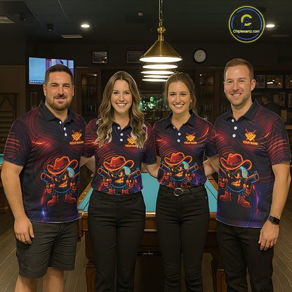Funny Neon 8 Ball Billiard Shirt For Women Custom Pool Team Shirt, Billiard Jersey Polo & 1/4 Zip TDM5446