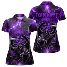 Load image into Gallery viewer, Purple Grim Reaper Custom Thunder Lightning Women Dart Shirt, Dart Jersey TDM3550