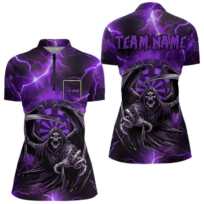 Purple Grim Reaper Custom Thunder Lightning Women Dart Shirt, Dart Jersey TDM3550