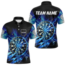 Load image into Gallery viewer, Personalized Blue 3D Dartboard Thunder Storm Lighting Dart Shirts For Men Custom Team Dart Jerseys TDM3553