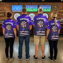 Load image into Gallery viewer, Purple Lightning US Flag Dart Shirt For Women Custom Dart Jersey Pocket Option TDM5916