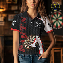 Load image into Gallery viewer, Personalized Darts Polo &amp; Quater Zip For Women Custom Darts Tournament Team Jersey |Red TDM6067