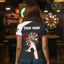 Load image into Gallery viewer, Personalized Darts Polo &amp; Quater Zip For Women Custom Darts Tournament Team Jersey |Red TDM6067