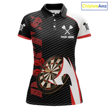 Load image into Gallery viewer, Personalized Darts Polo &amp; Quater Zip For Women Custom Darts Tournament Team Jersey |Red TDM6067