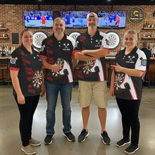 Load image into Gallery viewer, Personalized Darts Polo &amp; Quater Zip For Women Custom Darts Tournament Team Jersey |Red TDM6067