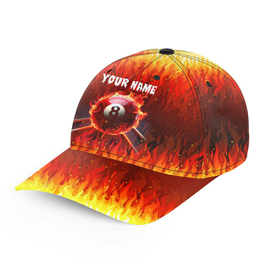 Personalized 3D 8 Ball Pool Fire Billiard Hats Custom Name Billiard Baseball Caps For Pooler TDM1433