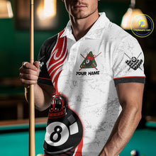 Load image into Gallery viewer, Personalized 8 Ball Pool Crown Billiard Shirt For Men Custom Pool Jersey Billiard Team Shirt |Red TDM4180