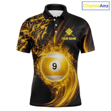 Load image into Gallery viewer, Personalized Lightning 9 Ball Billiard Shirt For Men, 9 Ball Pool Team Jersey Polo &amp; 1/4 Zip TDM5924