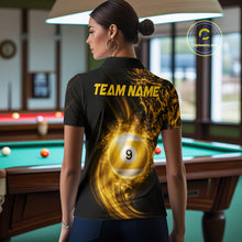 Load image into Gallery viewer, Personalized Lightning 9 Ball Billiard Shirt For Women, 9 Ball Pool Team Jersey Polo &amp; 1/4 Zip TDM5924