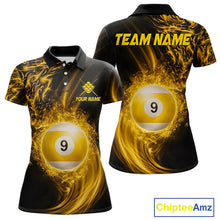 Load image into Gallery viewer, Personalized Lightning 9 Ball Billiard Shirt For Women, 9 Ball Pool Team Jersey Polo &amp; 1/4 Zip TDM5924
