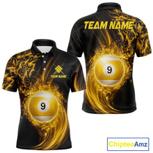Load image into Gallery viewer, Personalized Lightning 9 Ball Billiard Shirt For Men, 9 Ball Pool Team Jersey Polo &amp; 1/4 Zip TDM5924