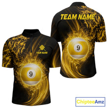 Load image into Gallery viewer, Personalized Lightning 9 Ball Billiard Shirt For Men, 9 Ball Pool Team Jersey Polo &amp; 1/4 Zip TDM5924