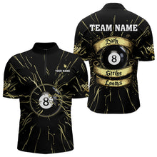 Load image into Gallery viewer, Personalized Dark Strike Looms 8 Ball Billiard Shirts For Men, Funny Billiard Pool Jerseys |Gold TDM3722