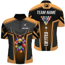 Load image into Gallery viewer, Personalized Orange Jerseys Billiard Balls Men Polo &amp; 1/4 Zip Shirts Custom 3D Pool League Shirts TDM1612