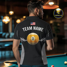 Load image into Gallery viewer, Personalized 9 Ball Pool Team Shirts For Men Custom Billiard Jersey Polo &amp; Quarter Zip TDM5208