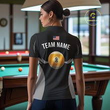 Load image into Gallery viewer, Personalized 9 Ball Pool Team Shirts For Women Custom Billiard Jersey Polo &amp; Quarter Zip TDM5208