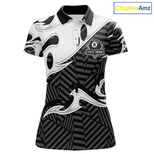 Load image into Gallery viewer, Personalized White Black 3D 8 Ball Billiards Pool Shirts For Women Custom Billiard Team Jerseys TDM5722