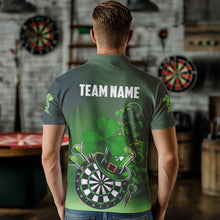 Load image into Gallery viewer, Green Luckiest Shamrock 3D Dartboard Men Dart Shirts Custom St Patrick Day Dart Shirts Team Jerseys TDM3570