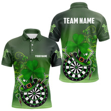 Load image into Gallery viewer, Green Luckiest Shamrock 3D Dartboard Men Dart Shirts Custom St Patrick Day Dart Shirts Team Jerseys TDM3570