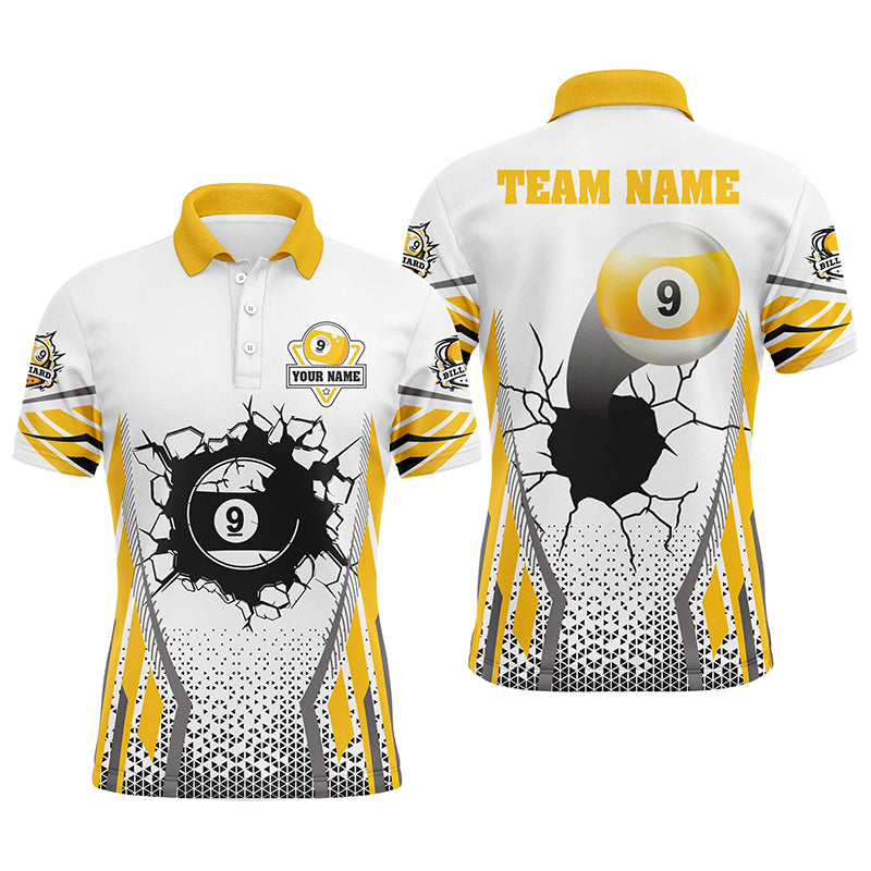 Personalized Funny 9 Ball Pool Men Billiard Polo Shirts Custom 9 Ball Billiard Jerseys Attire TDM1242