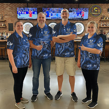 Load image into Gallery viewer, Blue Grim Reaper Galaxy Dart Shirt For Women Custom Darts Jersey Pocket Option TDM6082