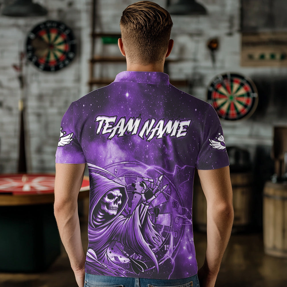 Purple Grim Reaper Dart Shirt With Pocket Option For Men Custom Darts Jersey TDM6083