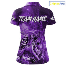 Load image into Gallery viewer, Purple Grim Reaper Dart Shirt With Pocket Option For Women Custom Darts Jersey TDM6083