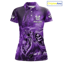 Load image into Gallery viewer, Purple Grim Reaper Dart Shirt With Pocket Option For Women Custom Darts Jersey TDM6083