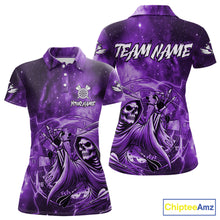 Load image into Gallery viewer, Purple Grim Reaper Dart Shirt With Pocket Option For Women Custom Darts Jersey TDM6083
