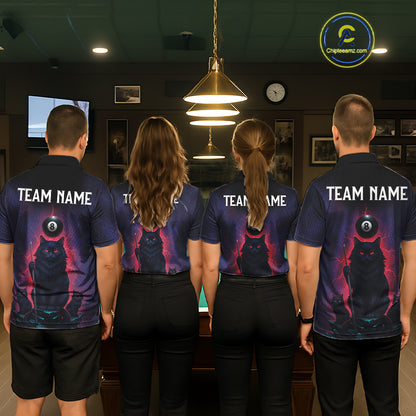 Personalized Billiard Cats Lightning 8 Ball Pool Shirt For Women, Billiard Team Jersey Polo & 1/4 Zip TDM6344