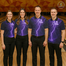 Load image into Gallery viewer, Custom Purple Lightning Cobra Snake Bowling Shirt For Women, Bowling Team Jersey Polo &amp; 1/4 Zip TDM6351