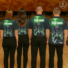 Load image into Gallery viewer, Custom Green Lightning Cobra Snake Bowling Shirt For Women, Bowling Team Jersey Polo &amp; 1/4 Zip TDM6352