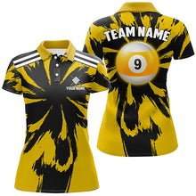 Load image into Gallery viewer, Personalized Funny Storm Yellow 9 Ball Pool Women Billiard Shirts Custom Unique Team Billiard Jerseys TDM2026