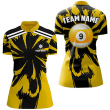 Load image into Gallery viewer, Personalized Funny Storm Yellow 9 Ball Pool Women Billiard Shirts Custom Unique Team Billiard Jerseys TDM2026