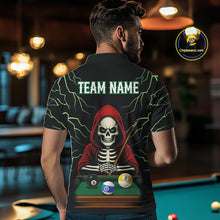 Load image into Gallery viewer, Personalized Funny Skeleton Billiard Shirt For Men Custom Billiard Jersey Team Polo &amp; Quarter Zip TDM4364