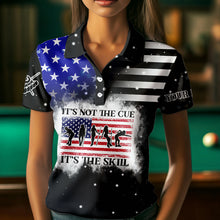 Load image into Gallery viewer, It&#39;s The Skill Custom American Flag Women Billiard Shirt Funny Billiard Jersey|Black TDM3571