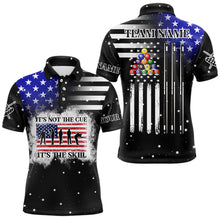 Load image into Gallery viewer, It&#39;s The Skill Custom American Flag Men Billiard Shirt Funny Billiard Jersey|Black TDM3571