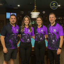 Load image into Gallery viewer, Purple Grim Reaper 8 Ball Billiard Shirt For Women Custom Skull Pool Team Jersey Polo &amp; 1/4 Zip TDM6104