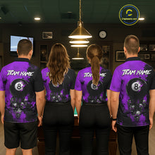 Load image into Gallery viewer, Purple Grim Reaper 8 Ball Billiard Shirt For Women Custom Skull Pool Team Jersey Polo &amp; 1/4 Zip TDM6104